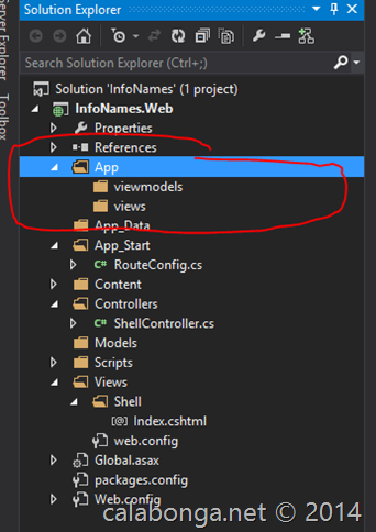 Visual Studio 2013 инфраструктура Single Page Application